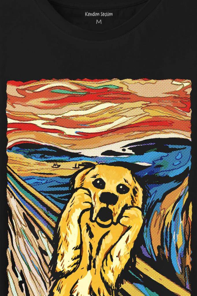 Dog Scream Munch Çığlık Urban Street Wear Baskılı Tişört Unisex (1)