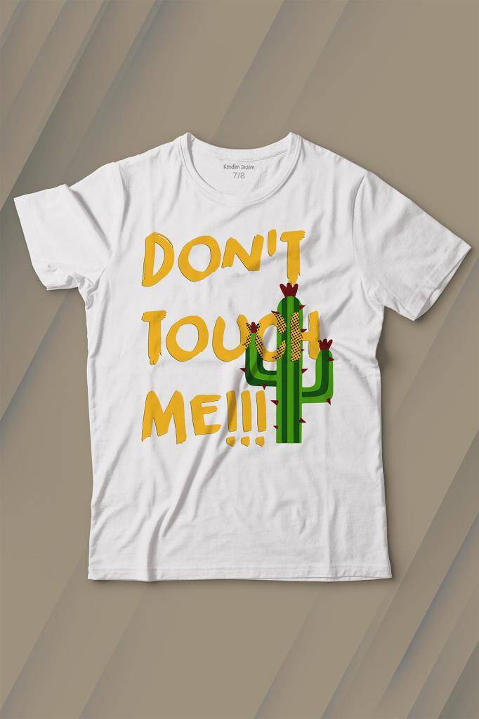 Don't Touch Me Kaktüs Baskılı Çocuk Tişört