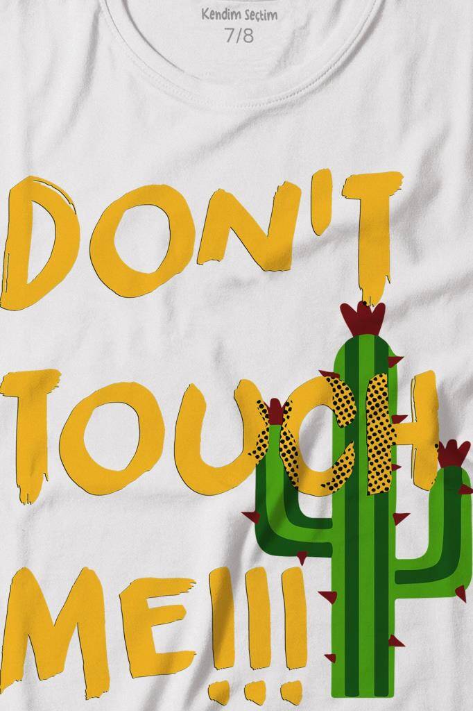Don't Touch Me Kaktüs Baskılı Çocuk Tişört (1)