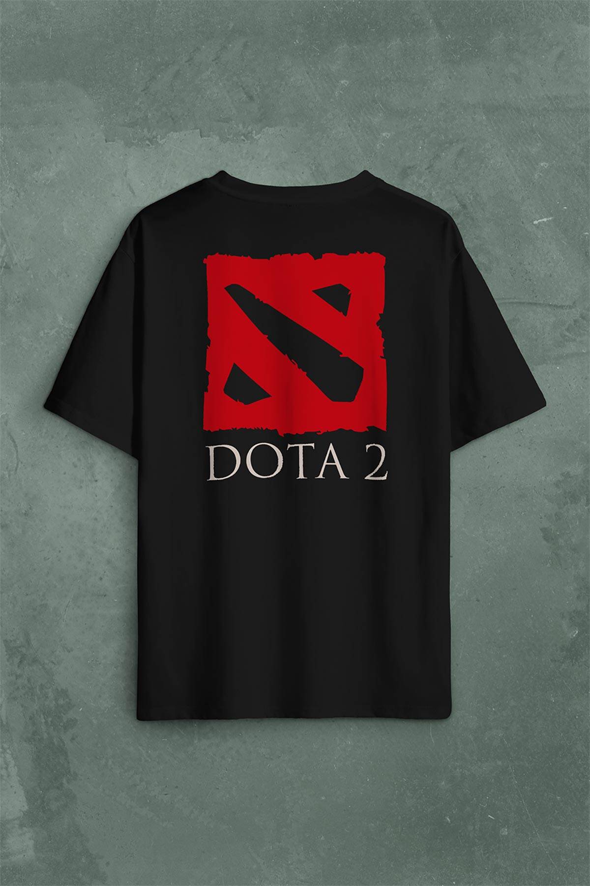 Dota2 Dota 2 Is A Multiplayer Active RTS Game Sırt Ön Baskılı Oversize Tişört Unisex