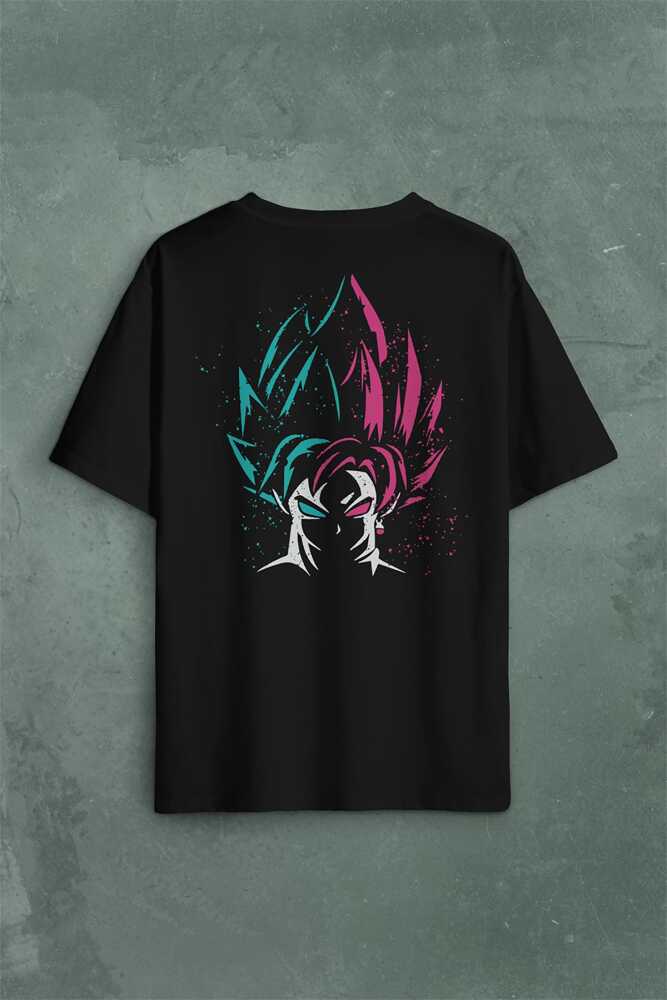 Dragon Ball Z Son Goku Sırt Ön Baskılı Oversize Tişört Unisex T-Shirt (1)