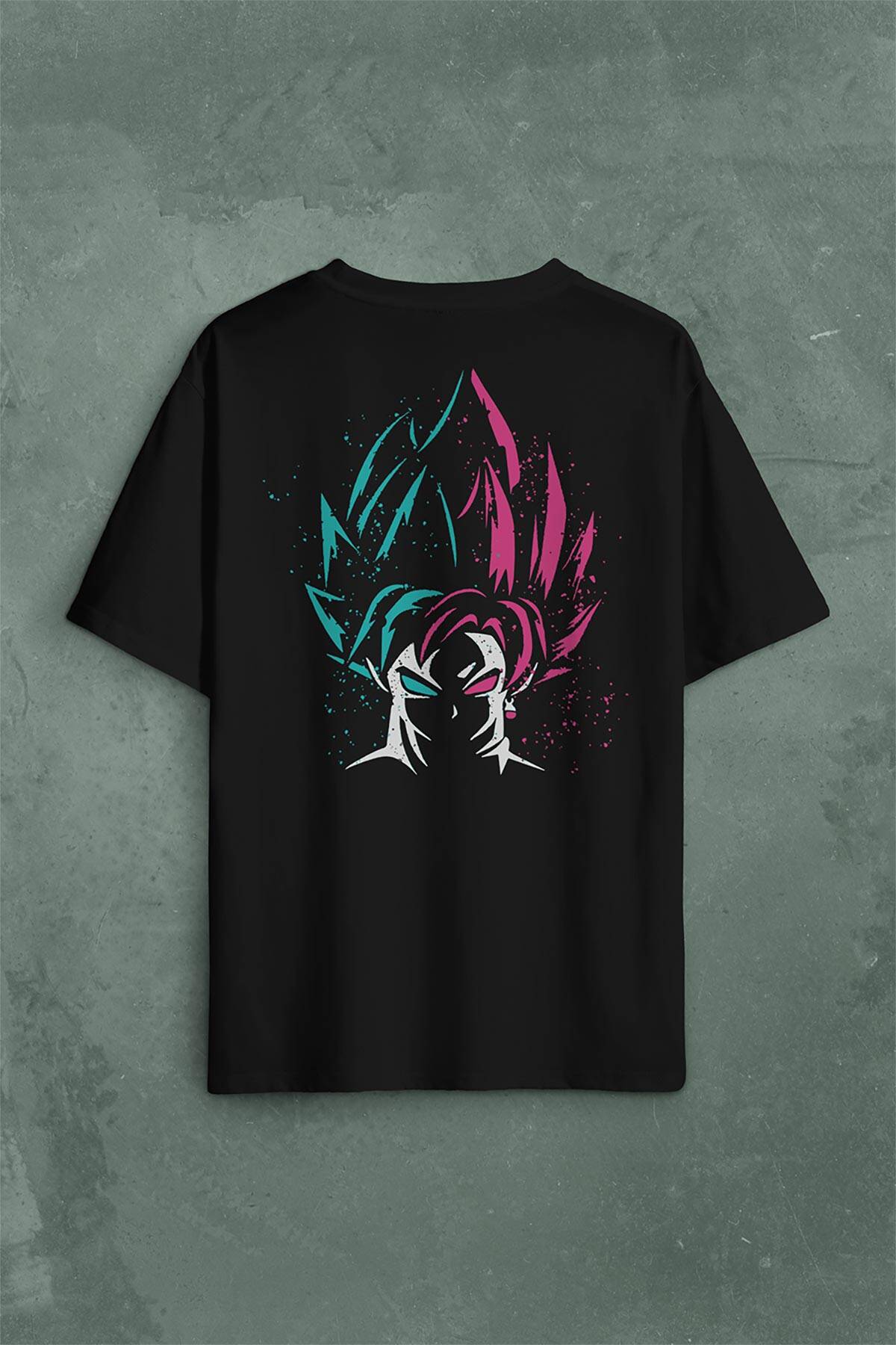 Dragon Ball Z Son Goku Sırt Ön Baskılı Oversize Tişört Unisex T-Shirt (1)