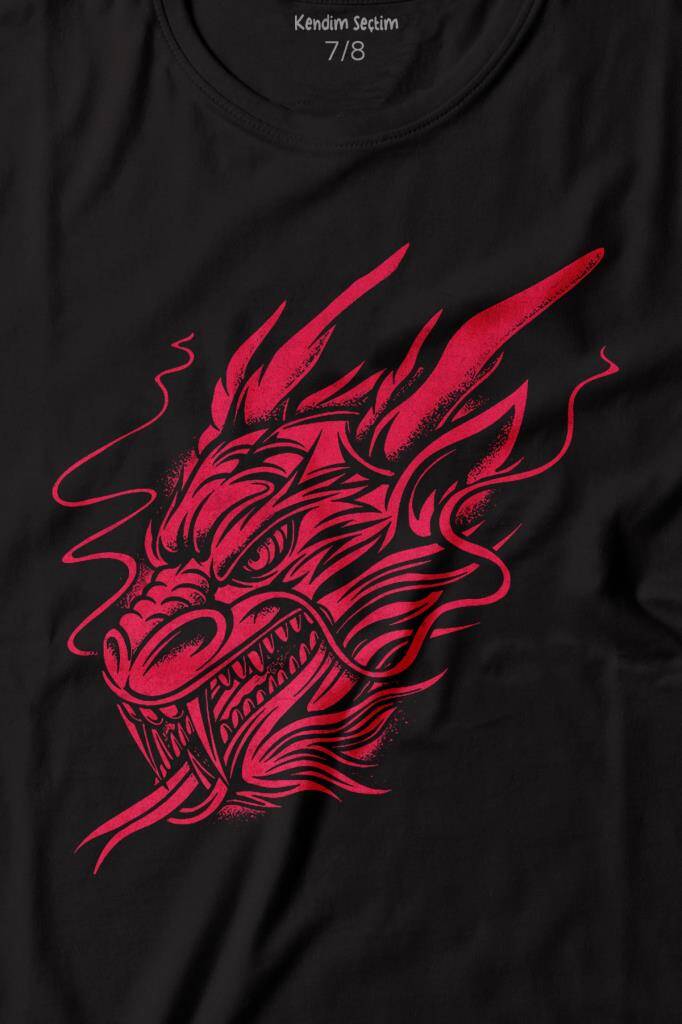 Dragon Japanese Ejder Japon Baskılı Çocuk Tişört (1)
