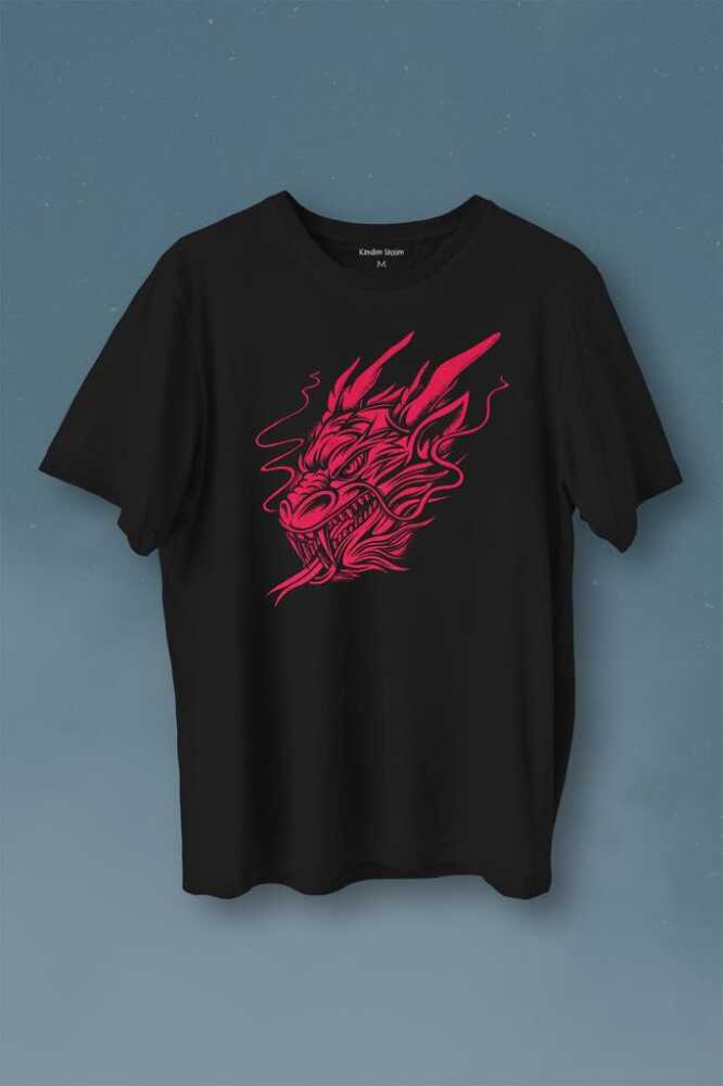 Dragon Japanese Ejder Japon Baskılı Siyah Tişört Unisex