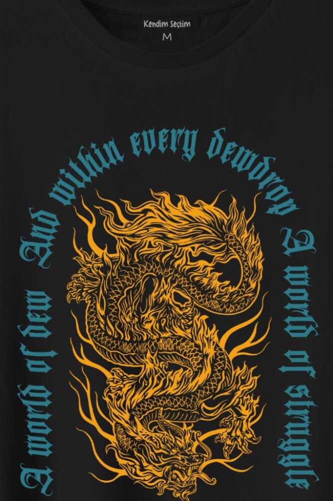 Dragon Japanese Urban Drake Ejder Japonca Uzak Doğu Baskılı Tişört Unisex (1)