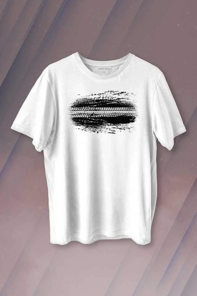 Eat Sleep Drift Repeat Race Drive Beyaz Baskılı Tişört Unisex