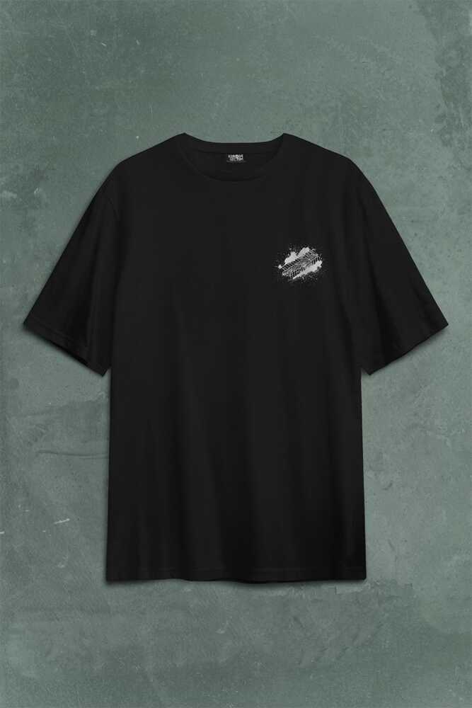 Eat Sleep Drift Repeat Race Sport Motospor Sırt Ön Baskılı Oversize Tişört Unisex (1)