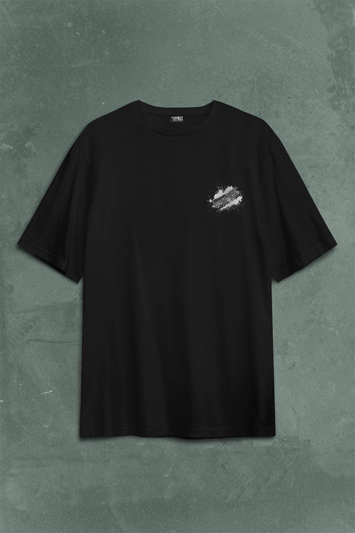 Eat Sleep Drift Repeat Race Sport Motospor Sırt Ön Baskılı Oversize Tişört Unisex (1)