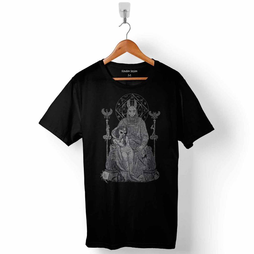 Ello Satanic Satanist Artifact Skull Baskılı Tişört Unisex