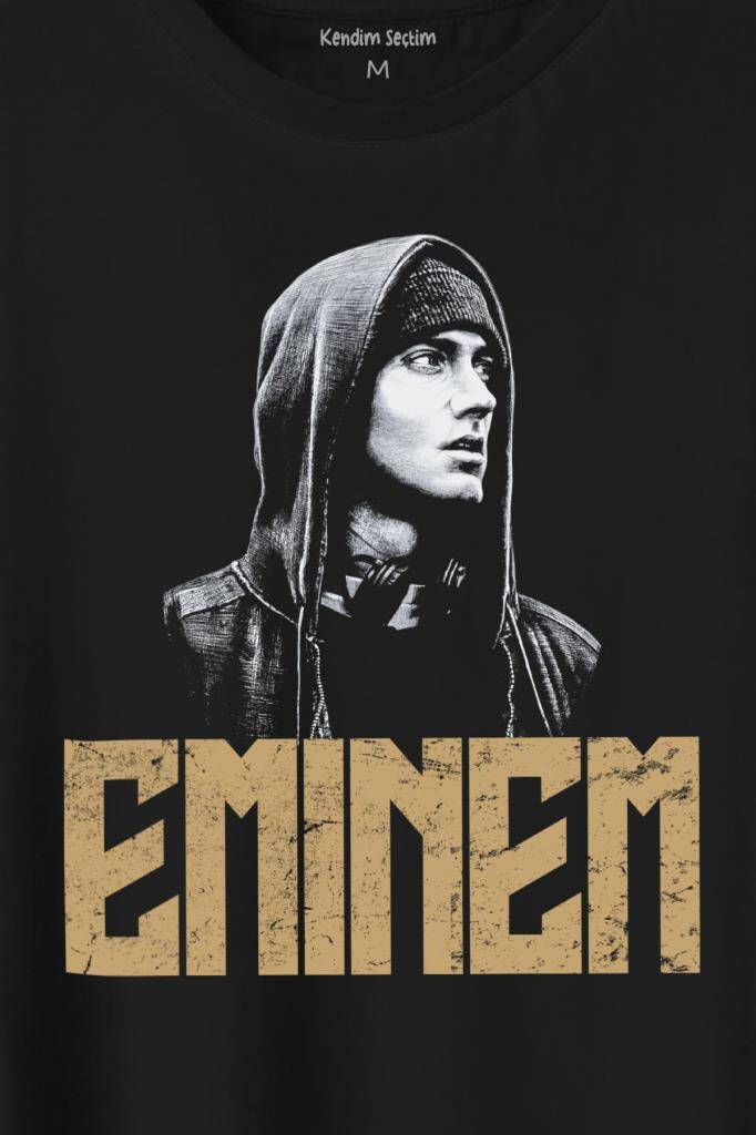 Eminem Rap Hip Hop 8 Mile Shady Baskılı Tişört Unisex (1)