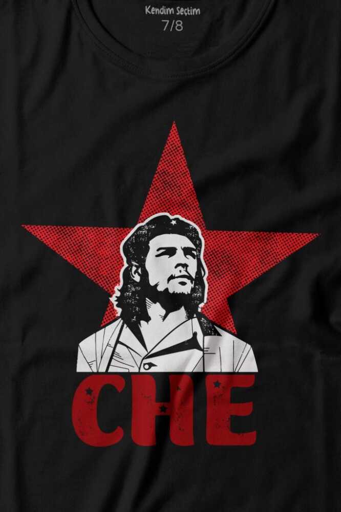 Ernesto Che Guevara Red Star Kırmızı Yıldız Baskılı Çocuk Tişört (1)