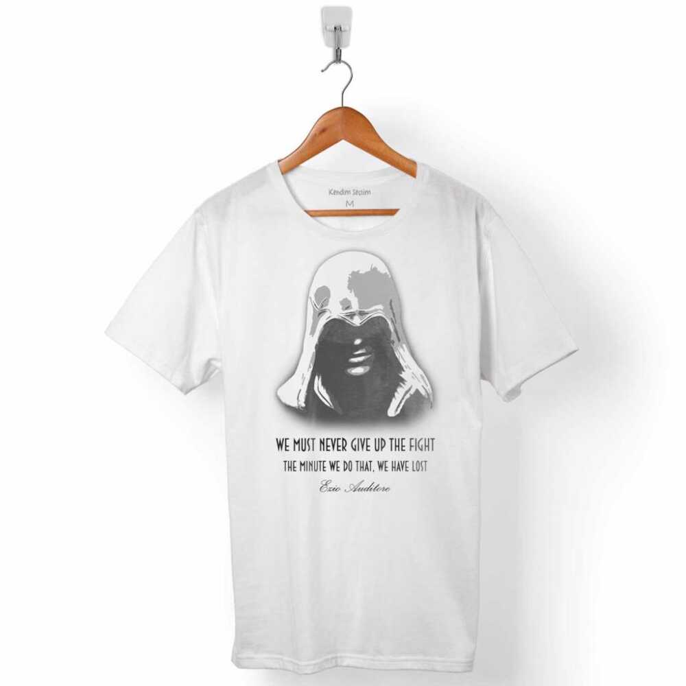 Assassin's Creed Ezio Auditore We Must Never Give Up The Fight Erkek Tişört