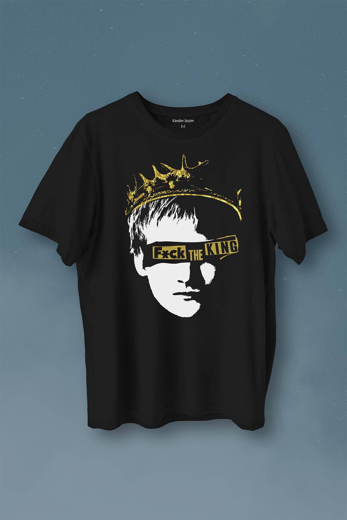F The King Kral Baskılı Tişört Unisex