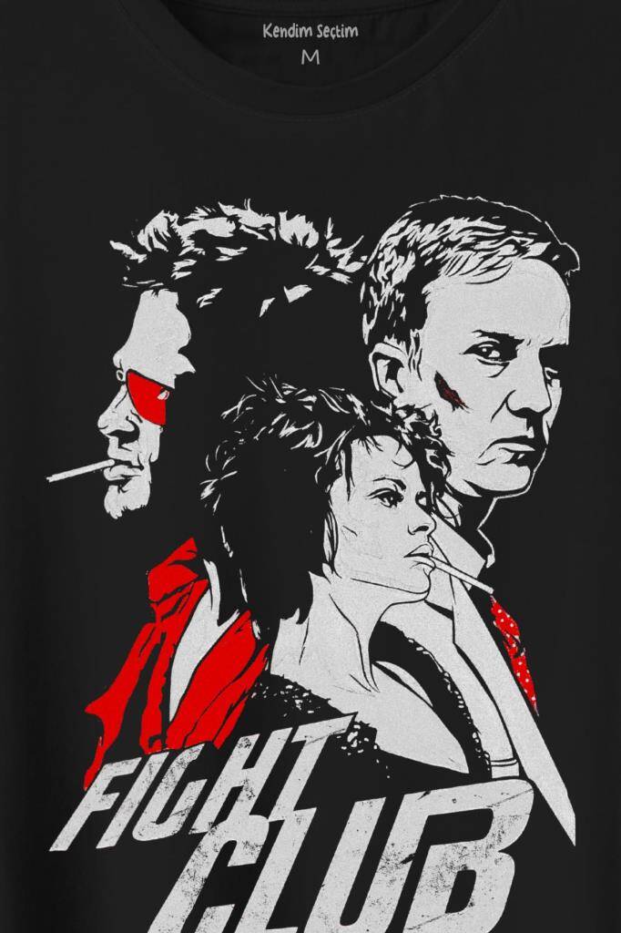Fight Club Film Marla Tyler Durden Baskılı Siyah Tişört Unisex (1)