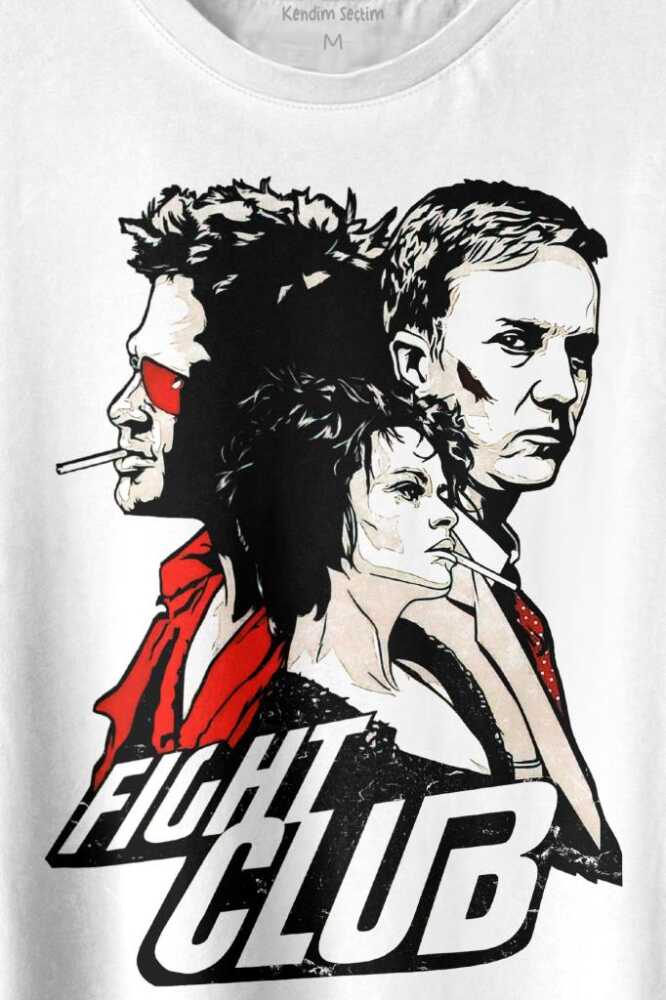 Fight Club Film Marla Tyler Durden Baskılı Beyaz Tişört Unisex (1)