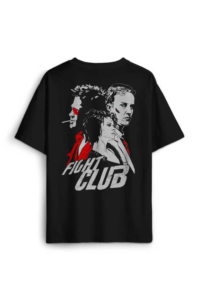 Fight Club Film Marla Tyler Durden Sırt Ön Baskılı Oversize Tişört Unisex (1)