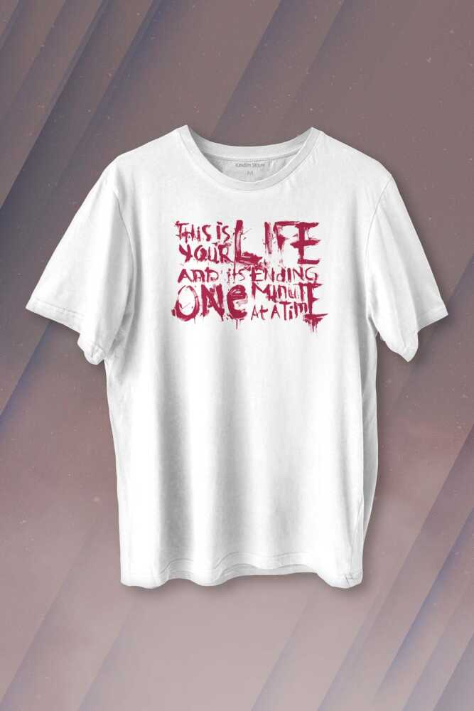 Fight Club This Is Your Life Tyler Durden Dövüş Kulübü Baskılı Beyaz Tişört Unisex