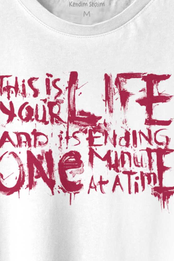 Fight Club This Is Your Life Tyler Durden Dövüş Kulübü Baskılı Beyaz Tişört Unisex (1)