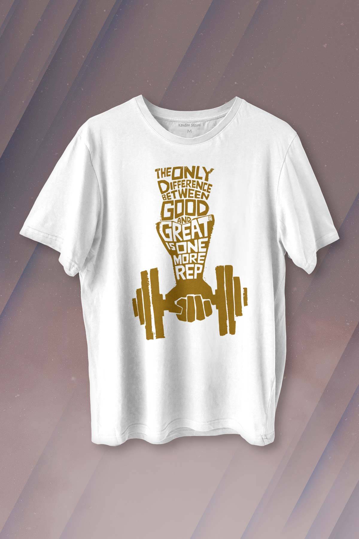 Fitness Top Gym Vücut Geliştirme Body Spor Baskılı Beyaz Tişört Unisex