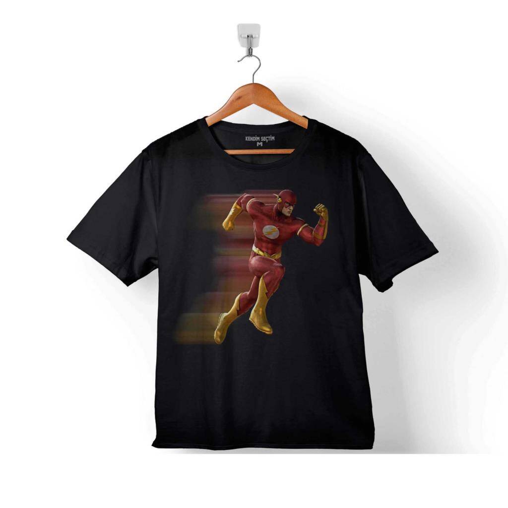 Flash Run Logo Tasarım Çocuk Tişört Siyah