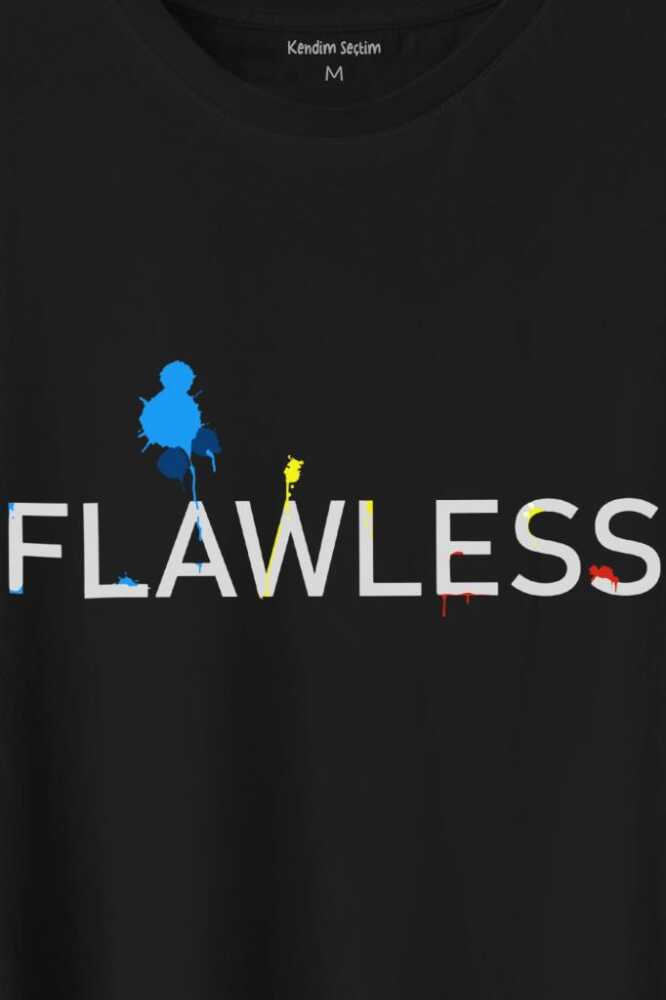 Flawless Finishing Touch Logo Baskılı Siyah Tişört Unisex - 2