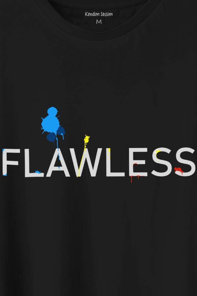 Flawless Finishing Touch Logo Baskılı Siyah Tişört Unisex (1)
