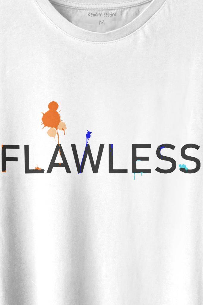 Flawless Finishing Touch Logo Baskılı Beyaz Tişört Unisex (1)