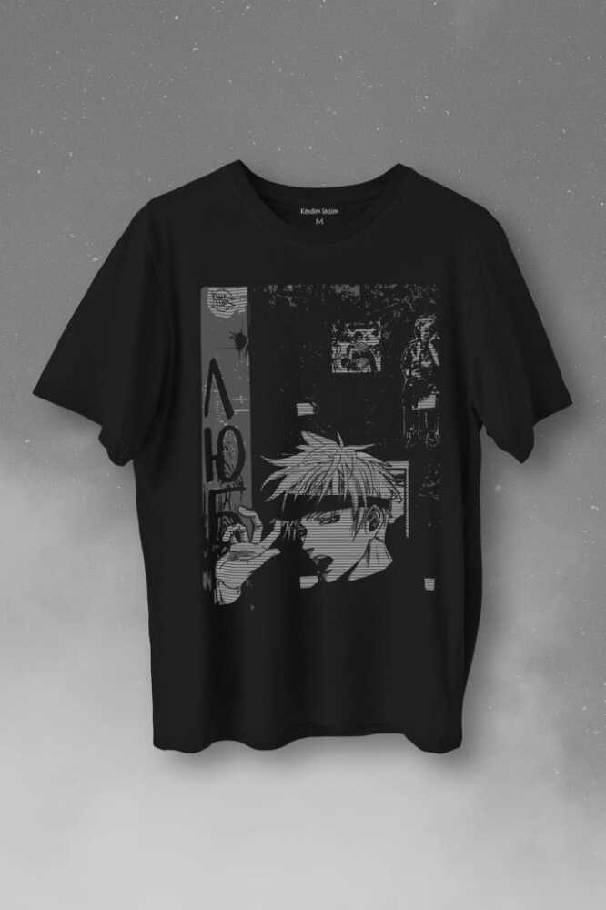 Anime Manga Sayfası Kolaj Baskılı Tişört Unisex T-Shirt