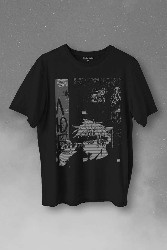 Anime Manga Sayfası Kolaj Baskılı Tişört Unisex T-Shirt