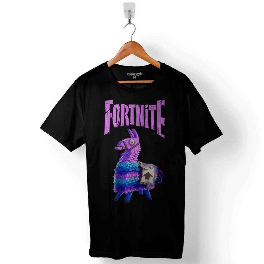 Fortnite Fort Nite Logo Lama Llama Baskılı Tişört Unisex
