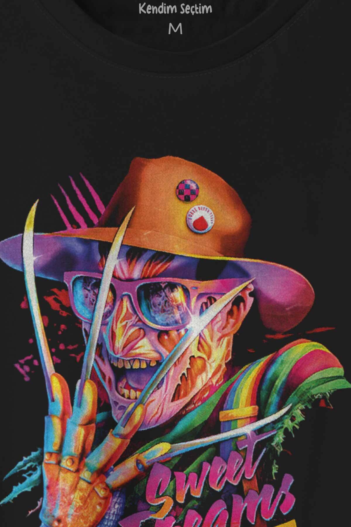 Freddy Krueger Sweet Dreams Halloween Cadılar Bayramı Baskılı Tişört Unisex T-shirt (1)