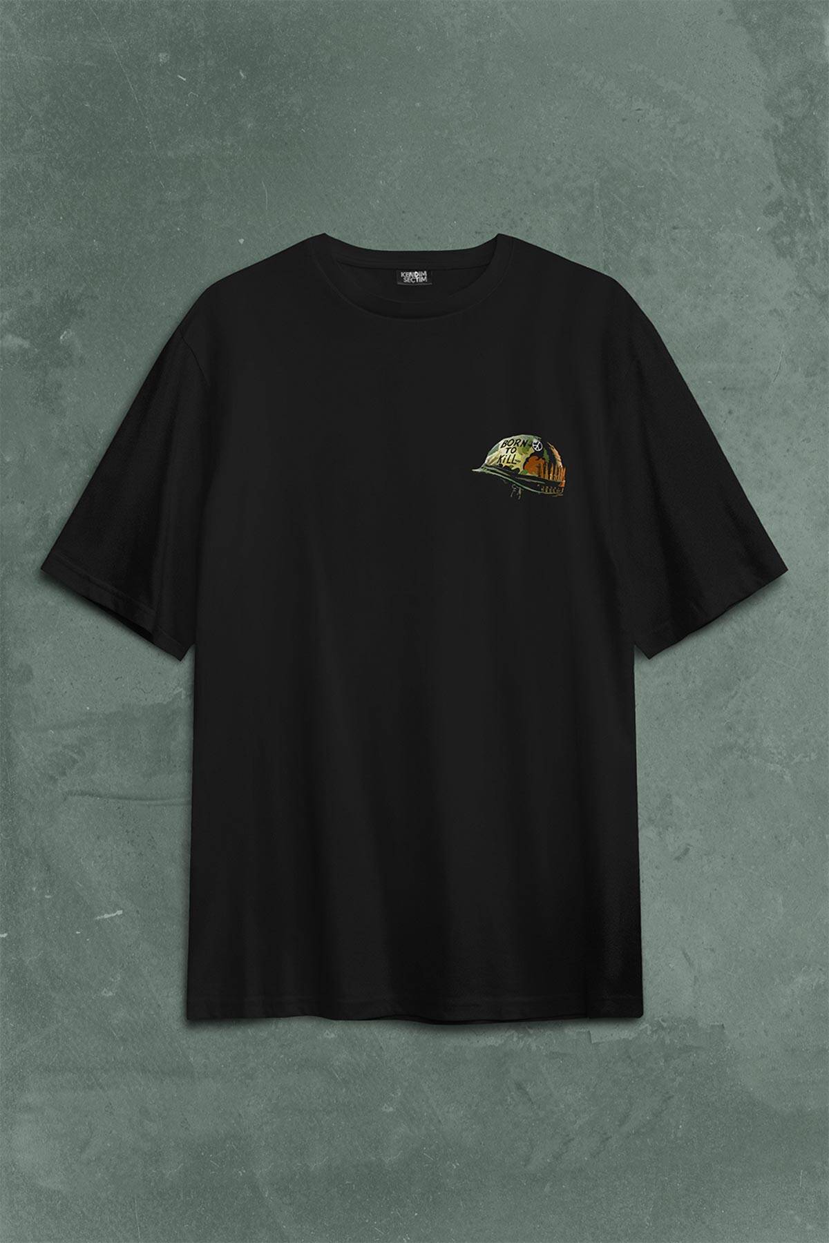 Full Metal Jacket Stanley Kubrick Sırt Ön Baskılı Oversize Tişört Unisex - 1