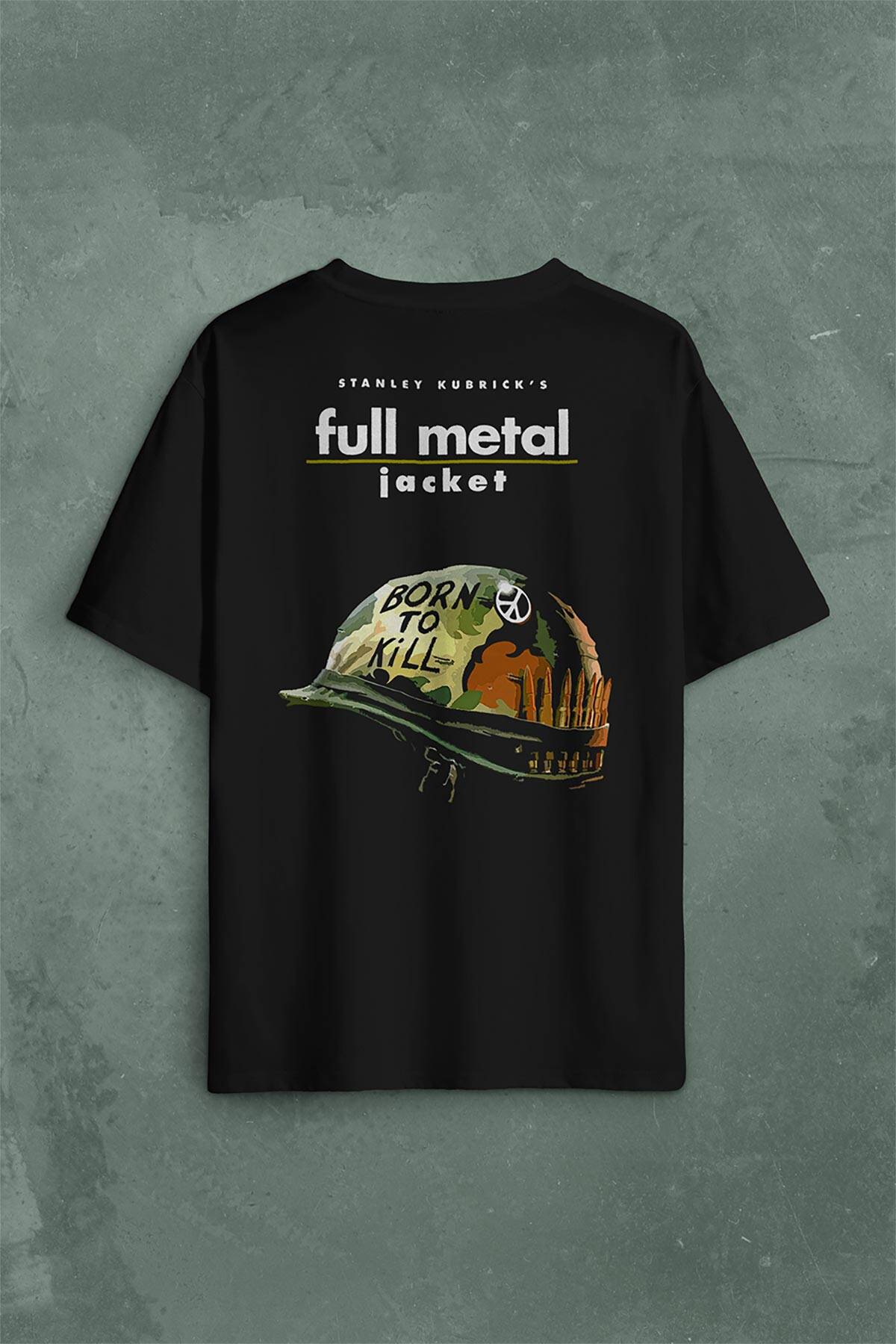 Full Metal Jacket Stanley Kubrick Sırt Ön Baskılı Oversize Tişört Unisex - 2