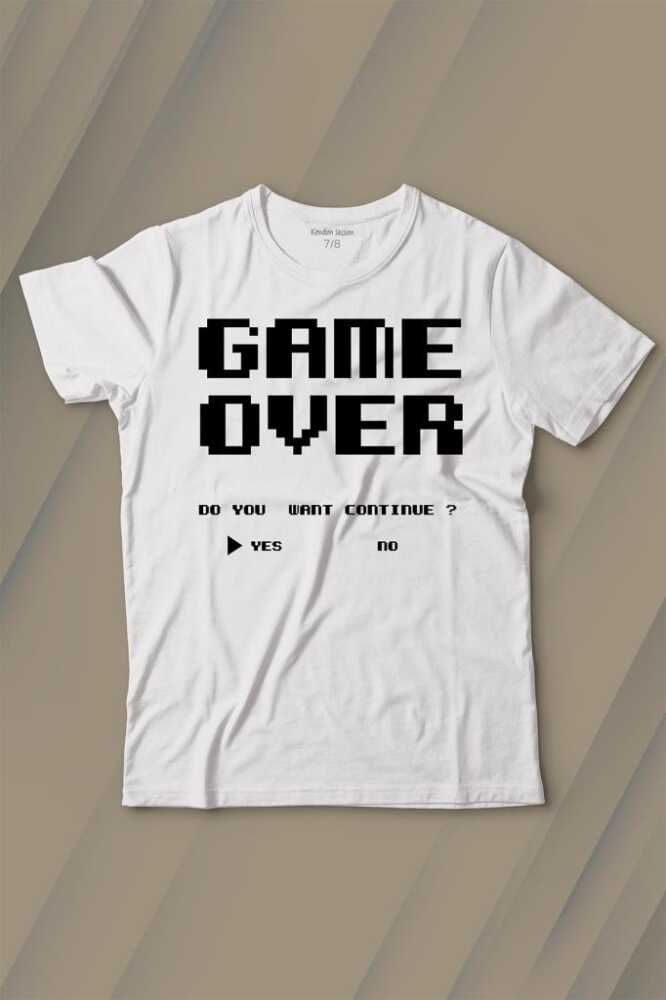 Game Over Atari Retro Pixel Oyun Baskılı Çocuk Tişört