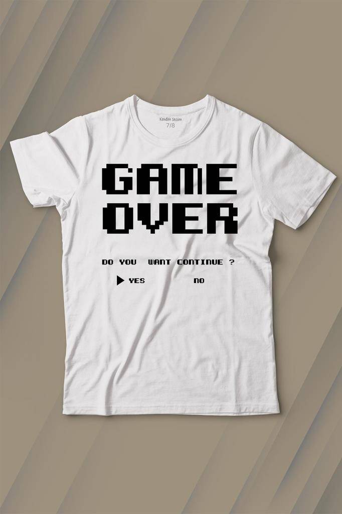 Game Over Atari Retro Pixel Oyun Baskılı Çocuk Tişört