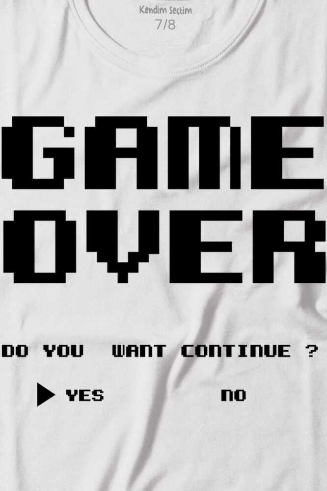 Game Over Atari Retro Pixel Oyun Baskılı Çocuk Tişört (1)
