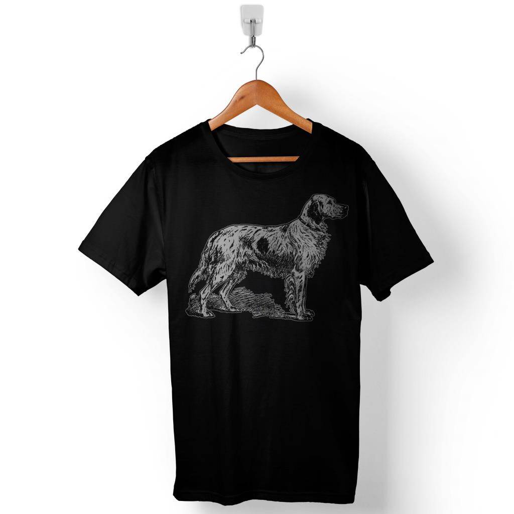 German Hunting Dog Setter Av Köpeği Baskılı Tişört Unisex