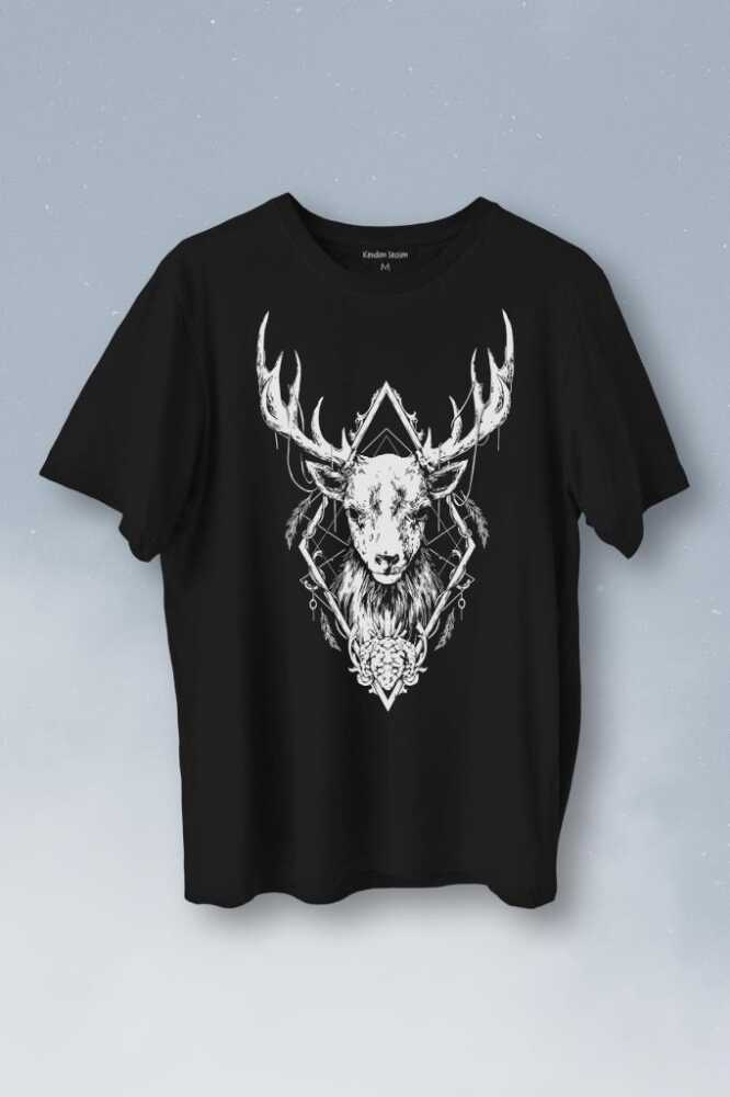 Geyik Animal Street Culture Baskılı Tişört Unisex