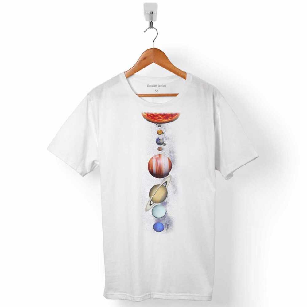 Gezegenler Güneş Sistemi Solar System Uzay Cosmos Erkek Tişört