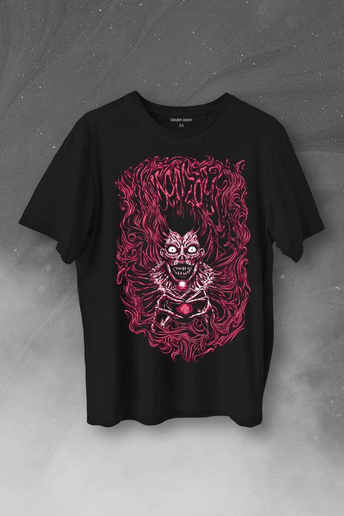 Girl Skull Kız Kadın Yaratık Vampir Baskılı Siyah Tişört Unisex