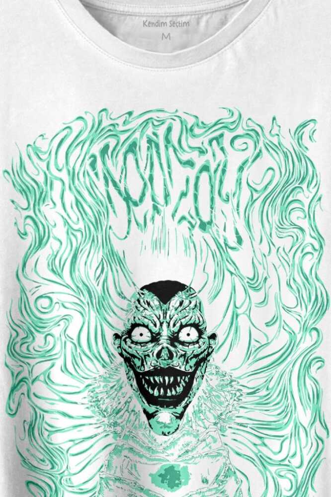 Girl Skull Kız Kadın Yaratık Vampir Baskılı Beyaz Tişört Unisex (1)