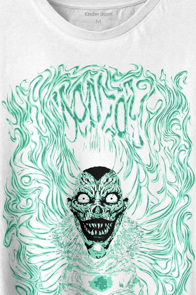Girl Skull Kız Kadın Yaratık Vampir Baskılı Beyaz Tişört Unisex (1)