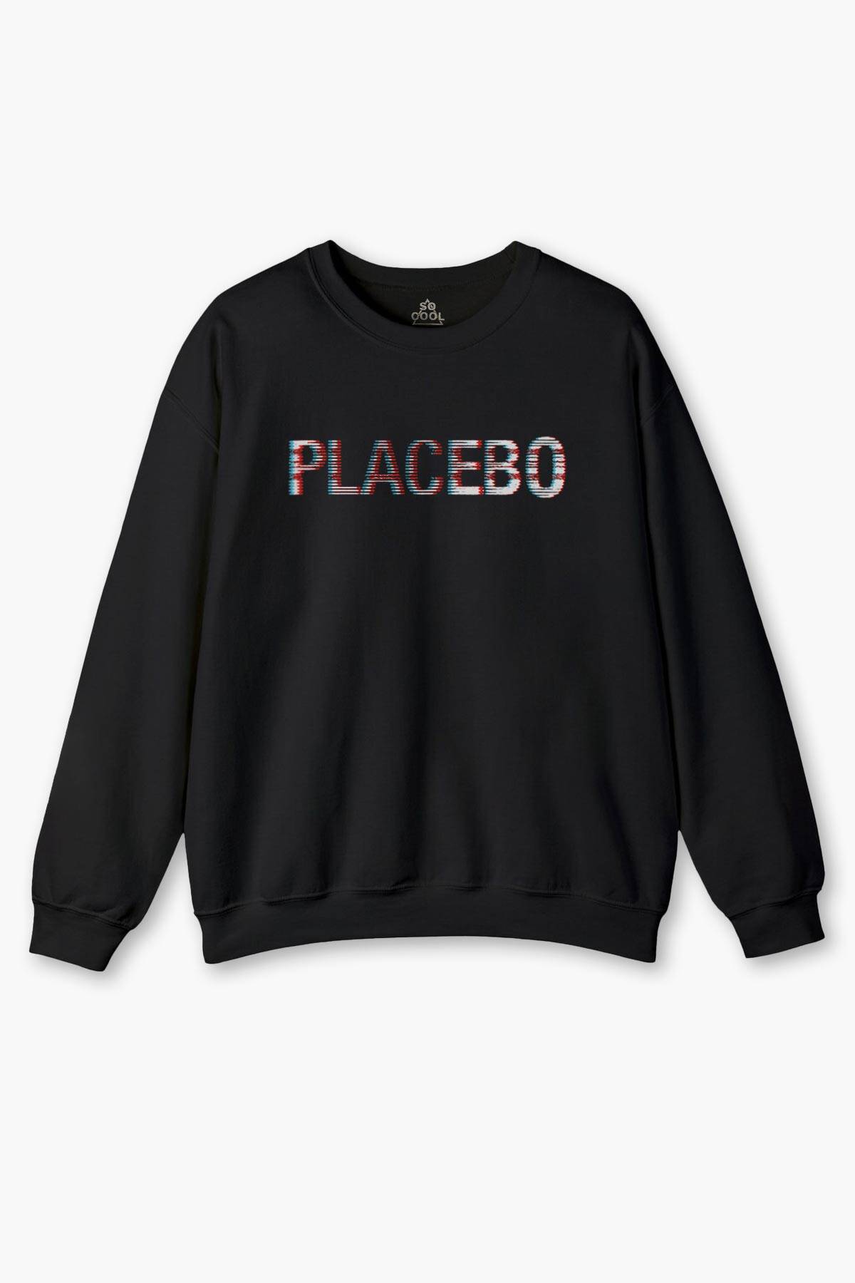 Glitch Placebo Music Molko Rock Müzik Baskılı Siyah Sweatshirt