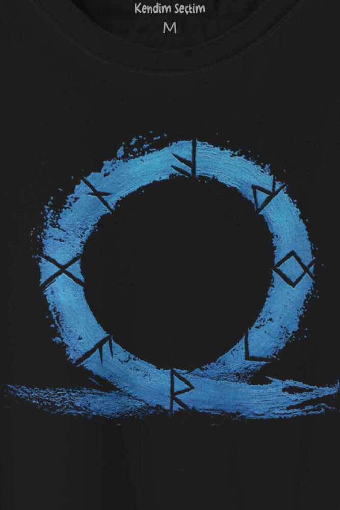 God of War Ragnarok Oyun Gamer Baskılı Siyah Tişört Unisex (1)