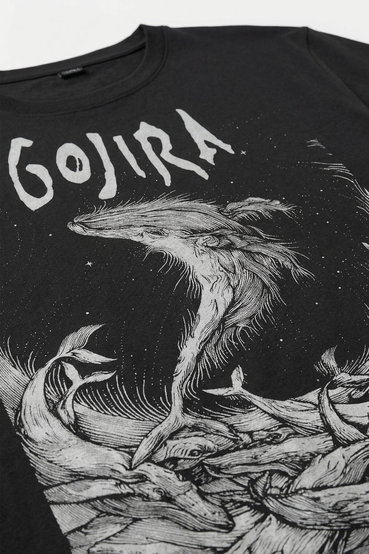 Gojira Metal Music Baskılı Siyah Tişört Unisex - 3