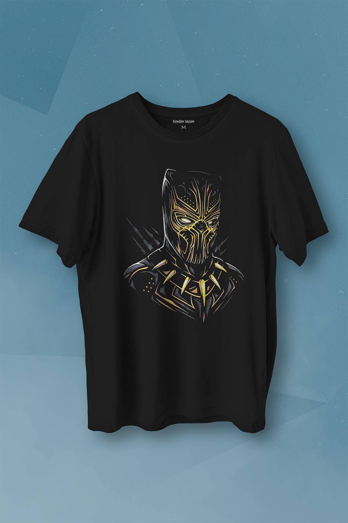 Black Panther Golden Jaguar Film Baskılı Tişört Unisex