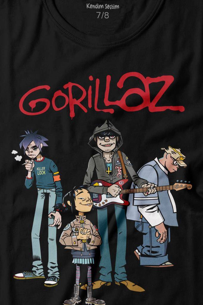Gorillaz 2D Rock Band Blur Damon Albarn Feel Good Baskılı Tişört Çocuk T-shirt - 2