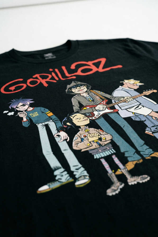Gorillaz 2D Rock Band Blur Damon Albarn Feel Good Uzun Kollu Tişört Baskılı T-Shirt - 3