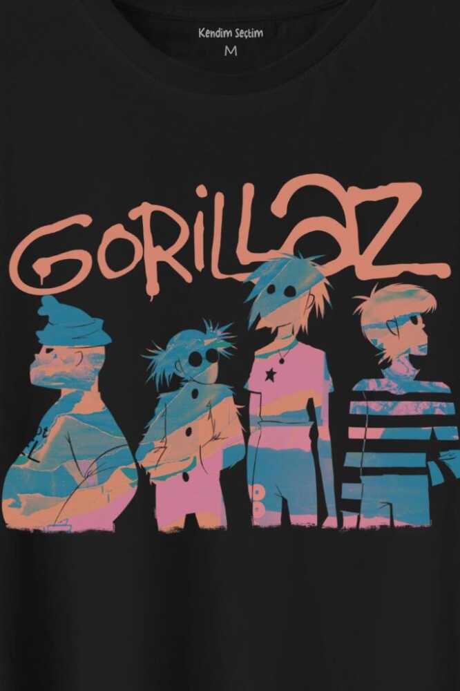 Gorillaz 2D Rock Blur Damon Albarn Feel Good Urban Baskılı Tişört Unisex T-Shirt (1)