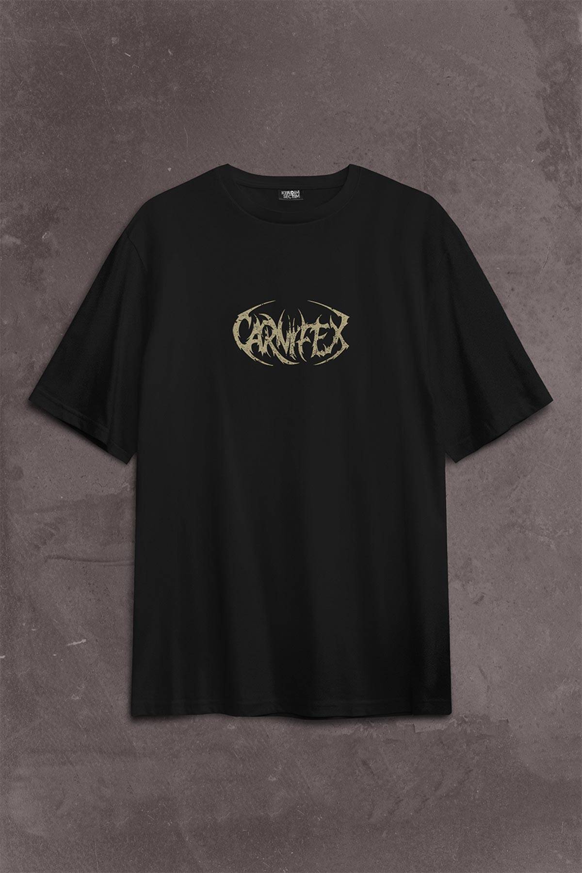 Gothic Oversize Tişört Carnifex Rock Black Metal Death Music Müzik Sırt Ön Baskılı (1)